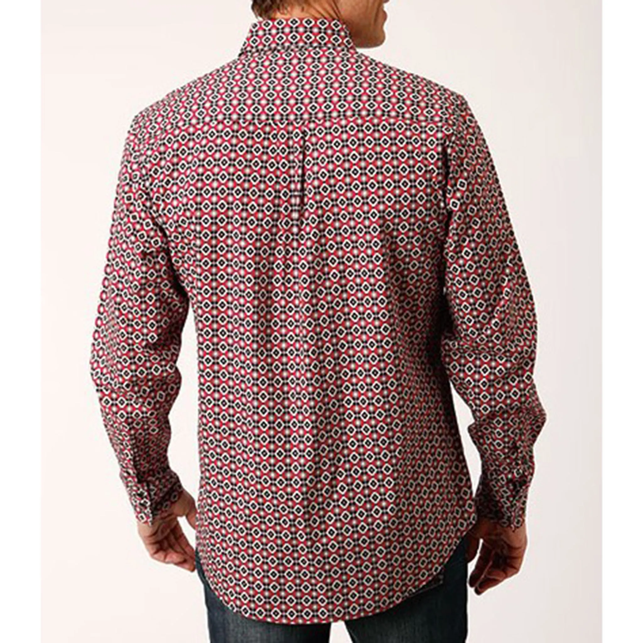 Roper Men's Red Diamond Print Shirt