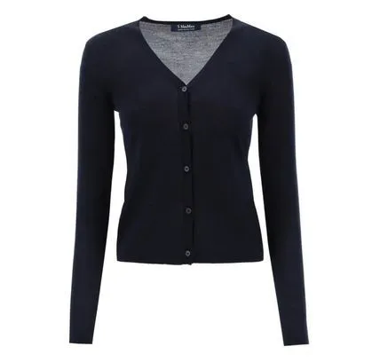 S Max Mara  |Wool Long Sleeves Plain Cardigans