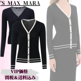 S Max Mara  |Wool Long Sleeves Plain Cardigans