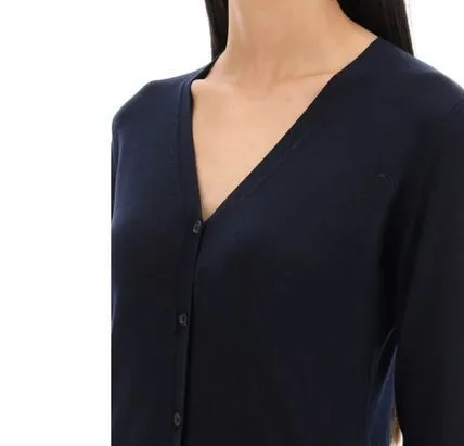 S Max Mara  |Wool Long Sleeves Plain Cardigans