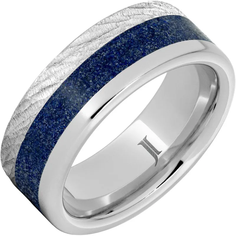 Serinium Ring with Crushed Lapis Inlay