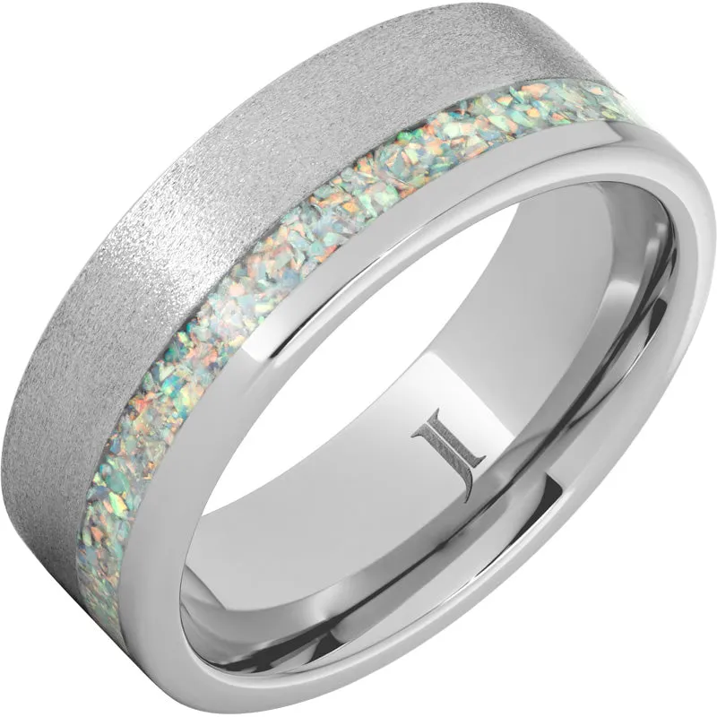 Serinium Ring with Opal Inlay and Stone Finish