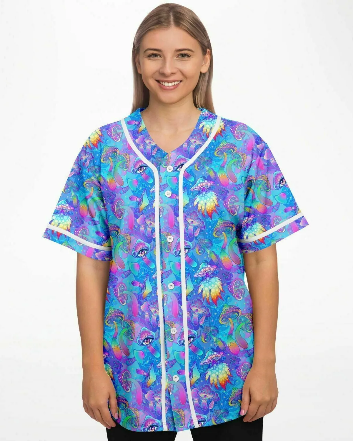 Shroomin Blue Baseball Jersey