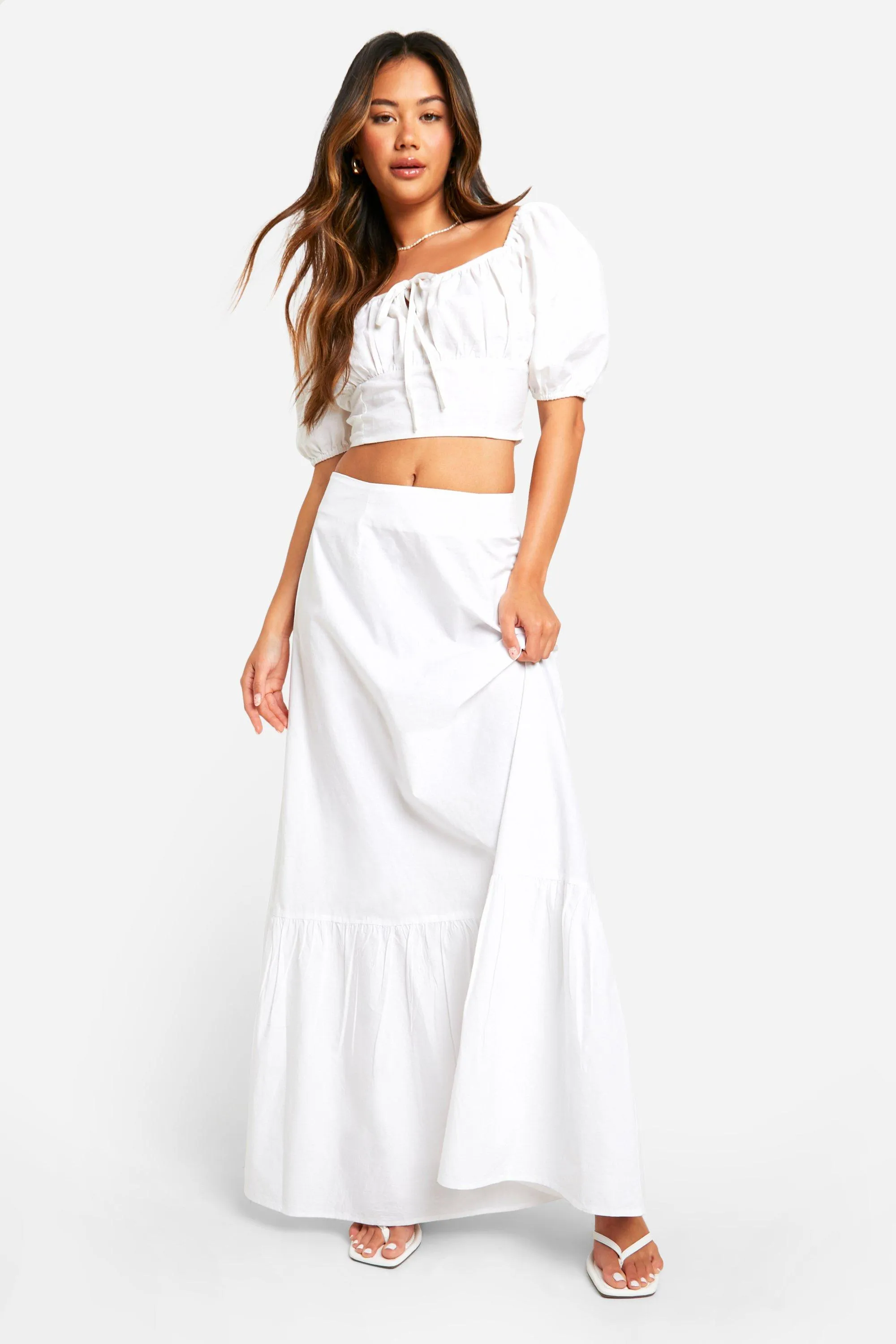 Skirts | Cotton Poplin Maxi Skirt | boohoo