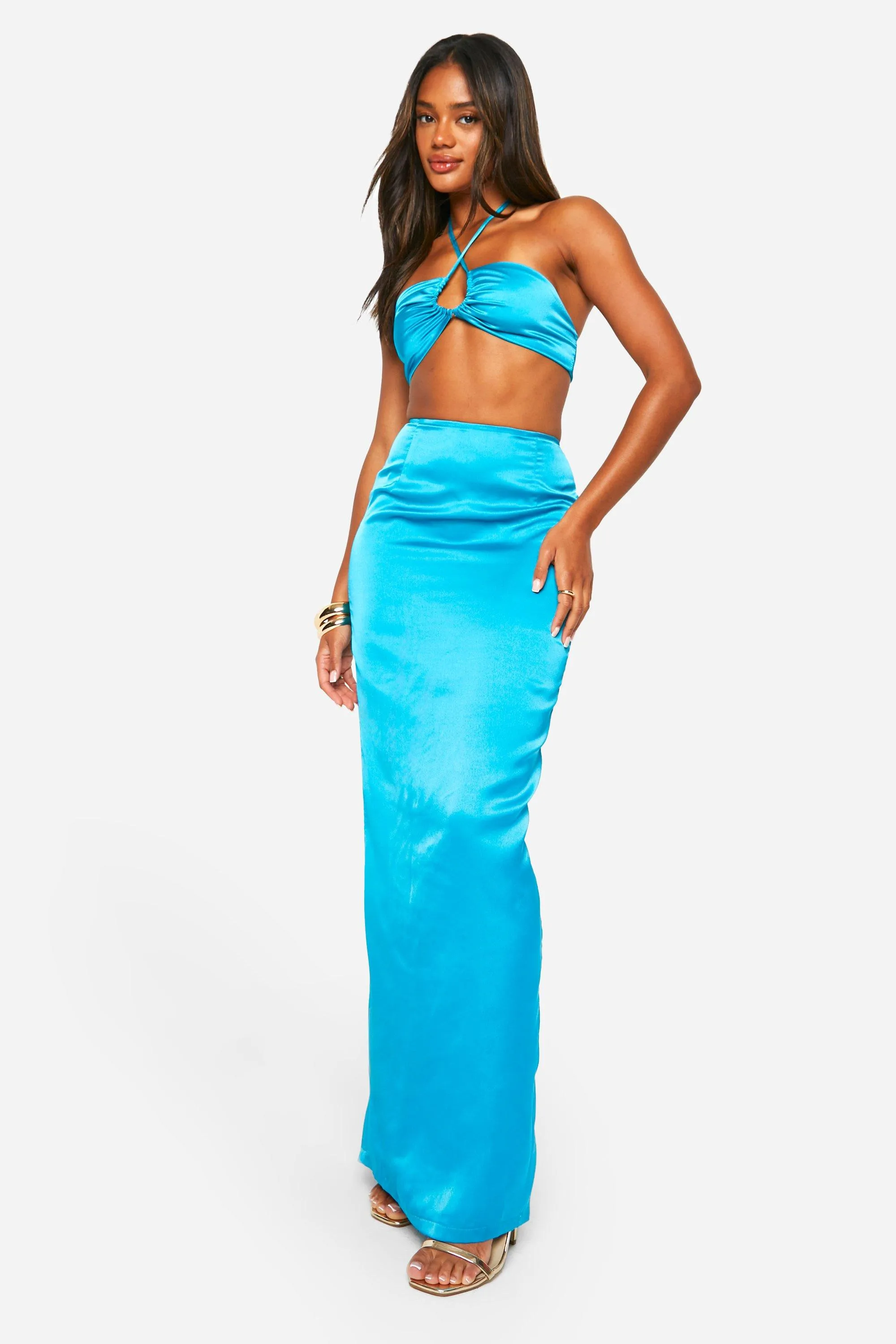 Skirts | Satin Column Maxi Skirt | boohoo