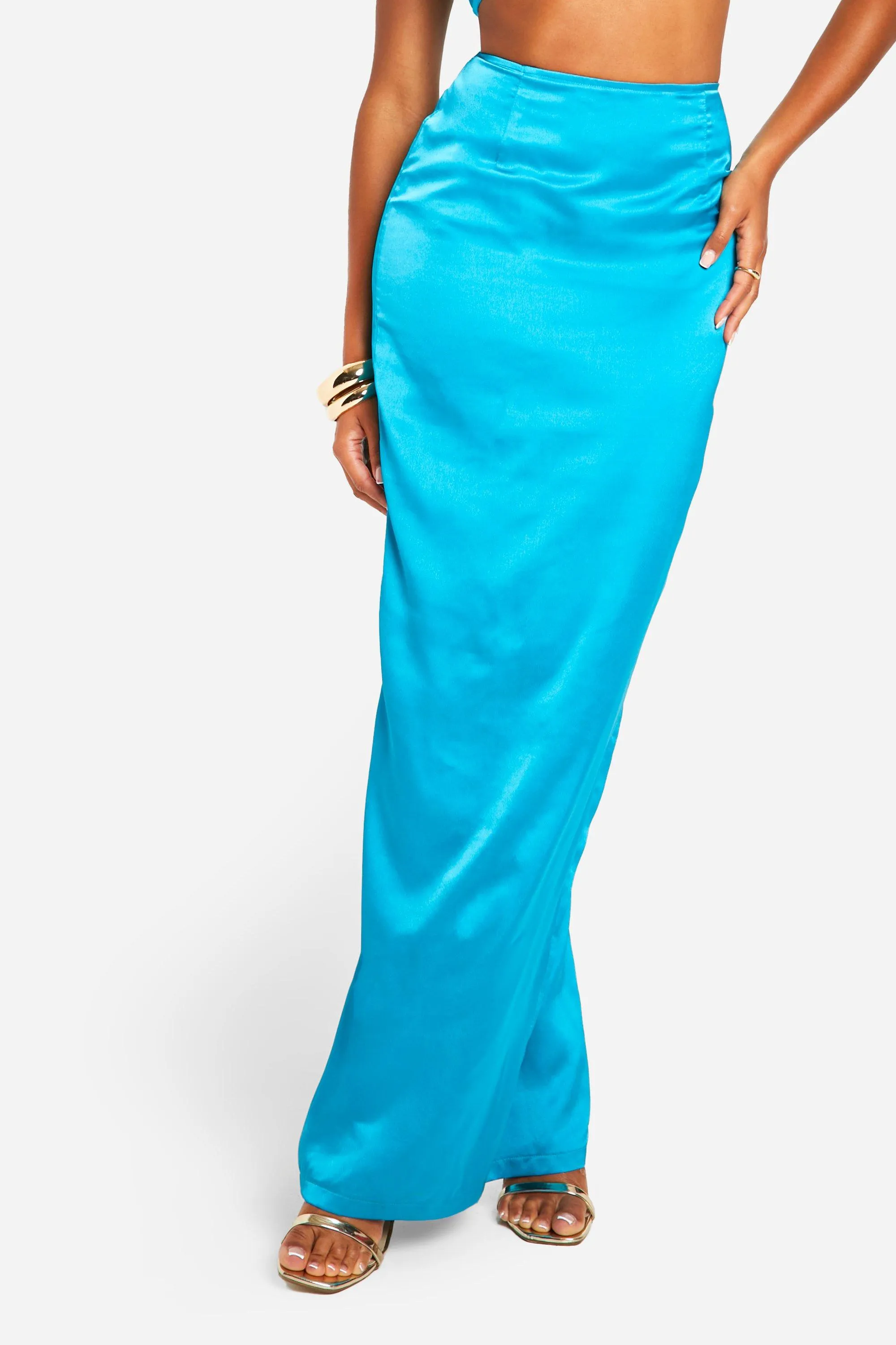 Skirts | Satin Column Maxi Skirt | boohoo