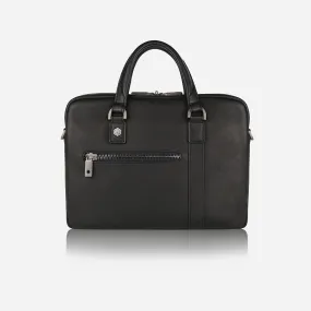 Slim Leather Briefcase, Black