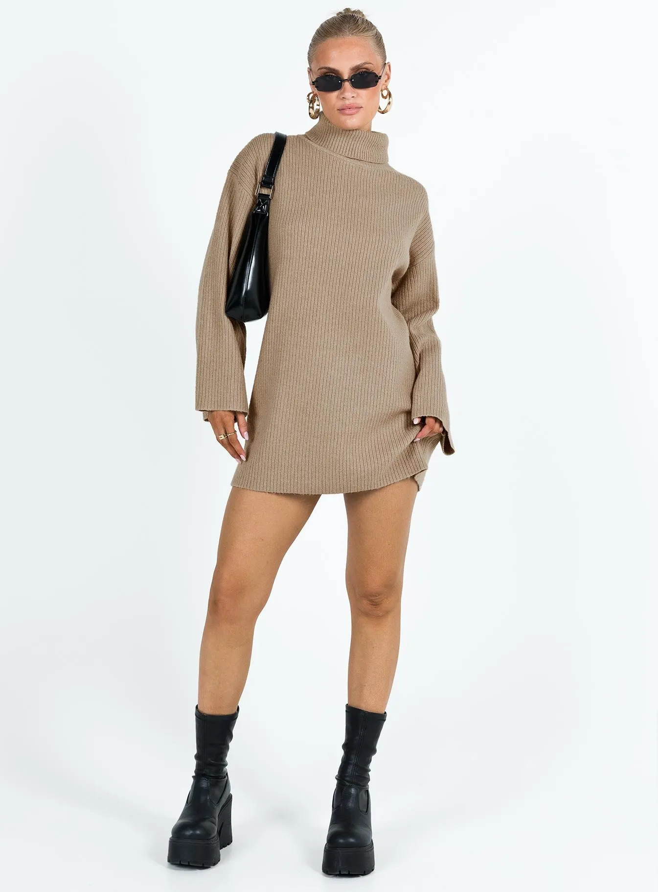 Sonelle Knit Mini Dress Beige