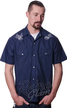 Steady Men's Sparrow Western Shirt in Navy