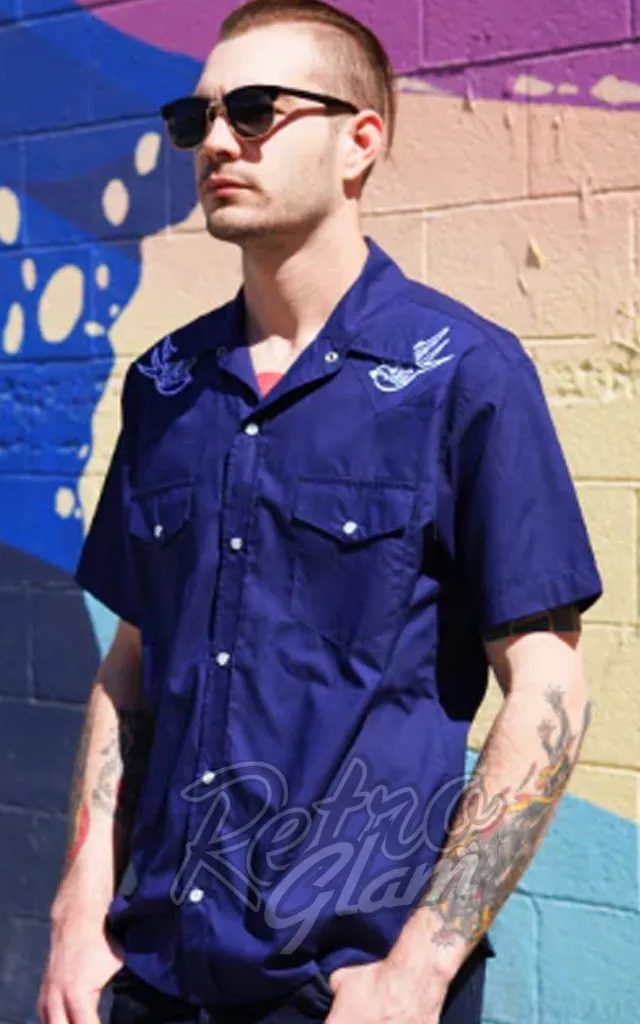 Steady Men's Sparrow Western Shirt in Navy