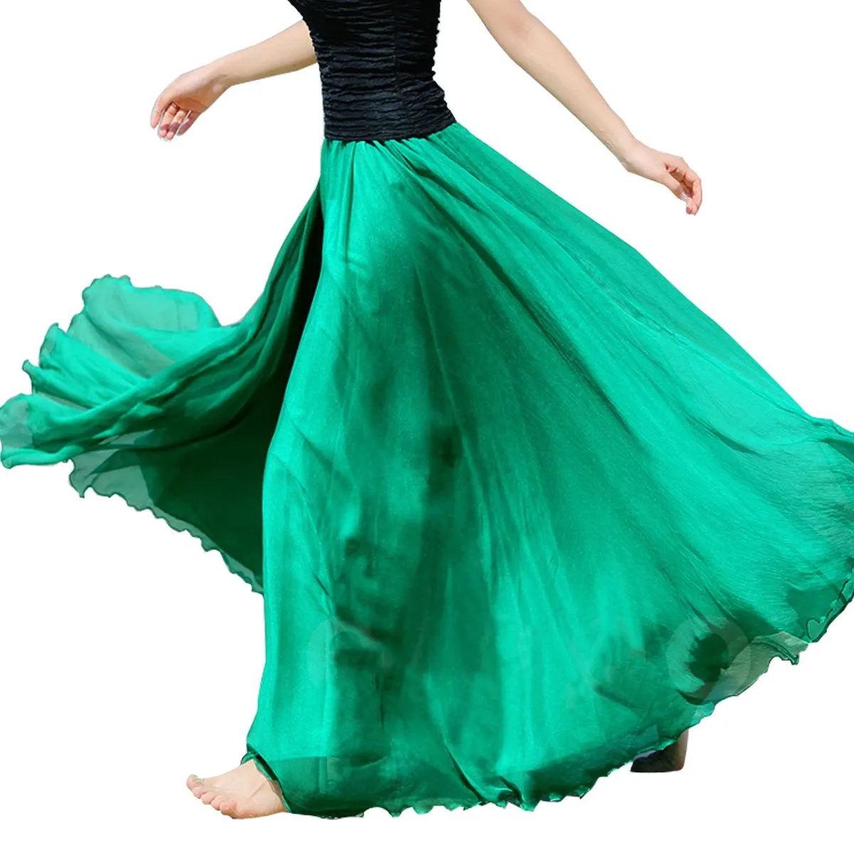 Style Skirts Womens High Waist Pleated Long Skirt Ladies Casual Beach Maxi Skirts saia faldas Color Feida