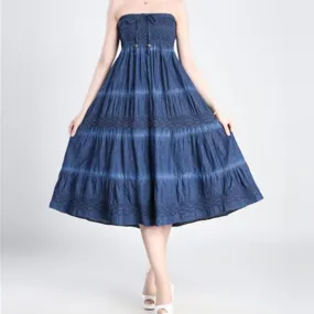 Summer High Waist Long Solid Party Floor-Length Jean Women Denim Pleated Maxi Skirts