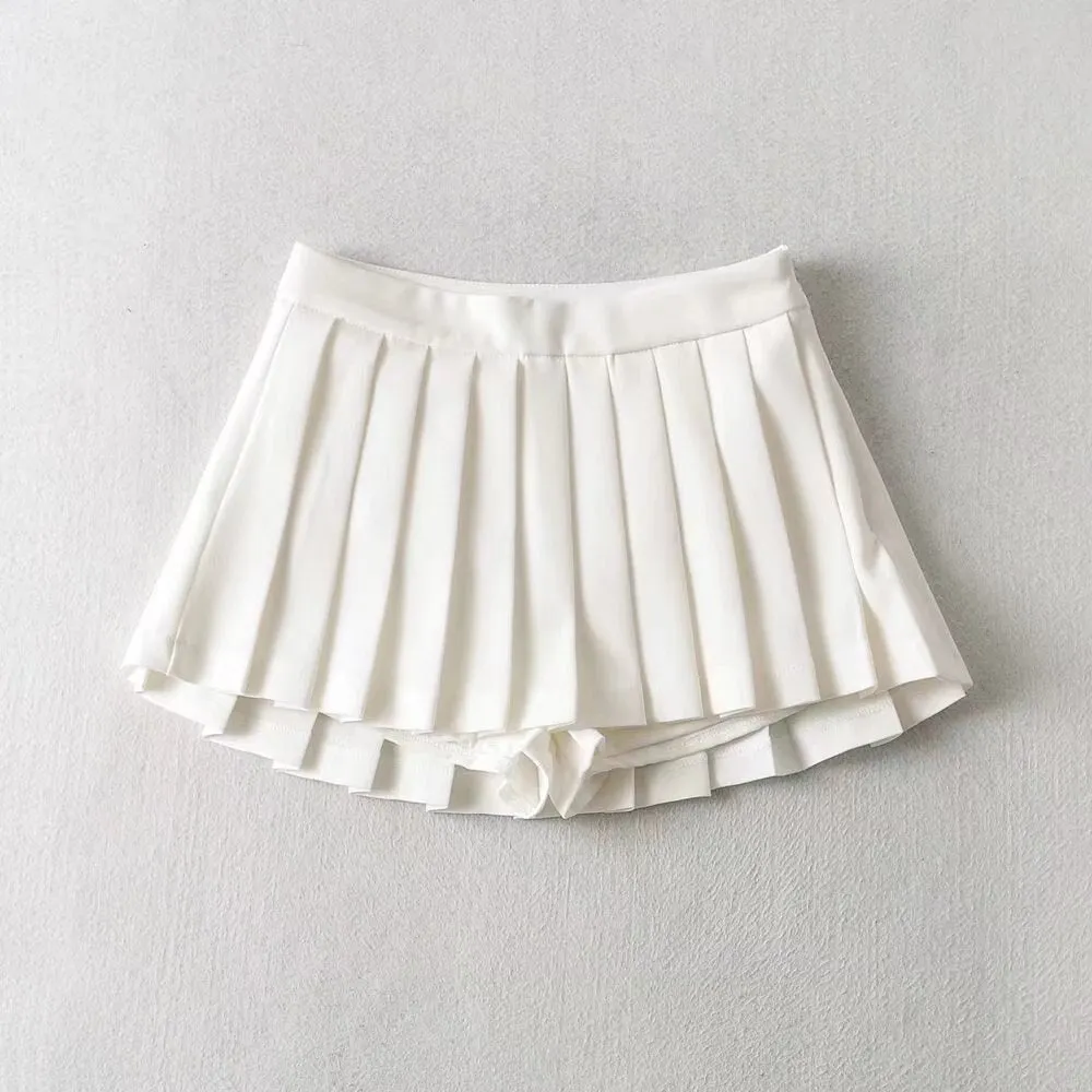 Summer Women Super Mini Skirts High Waist Zipper Solid JK Pleated Cool Style Sexy A-Line Skirts Streetwear