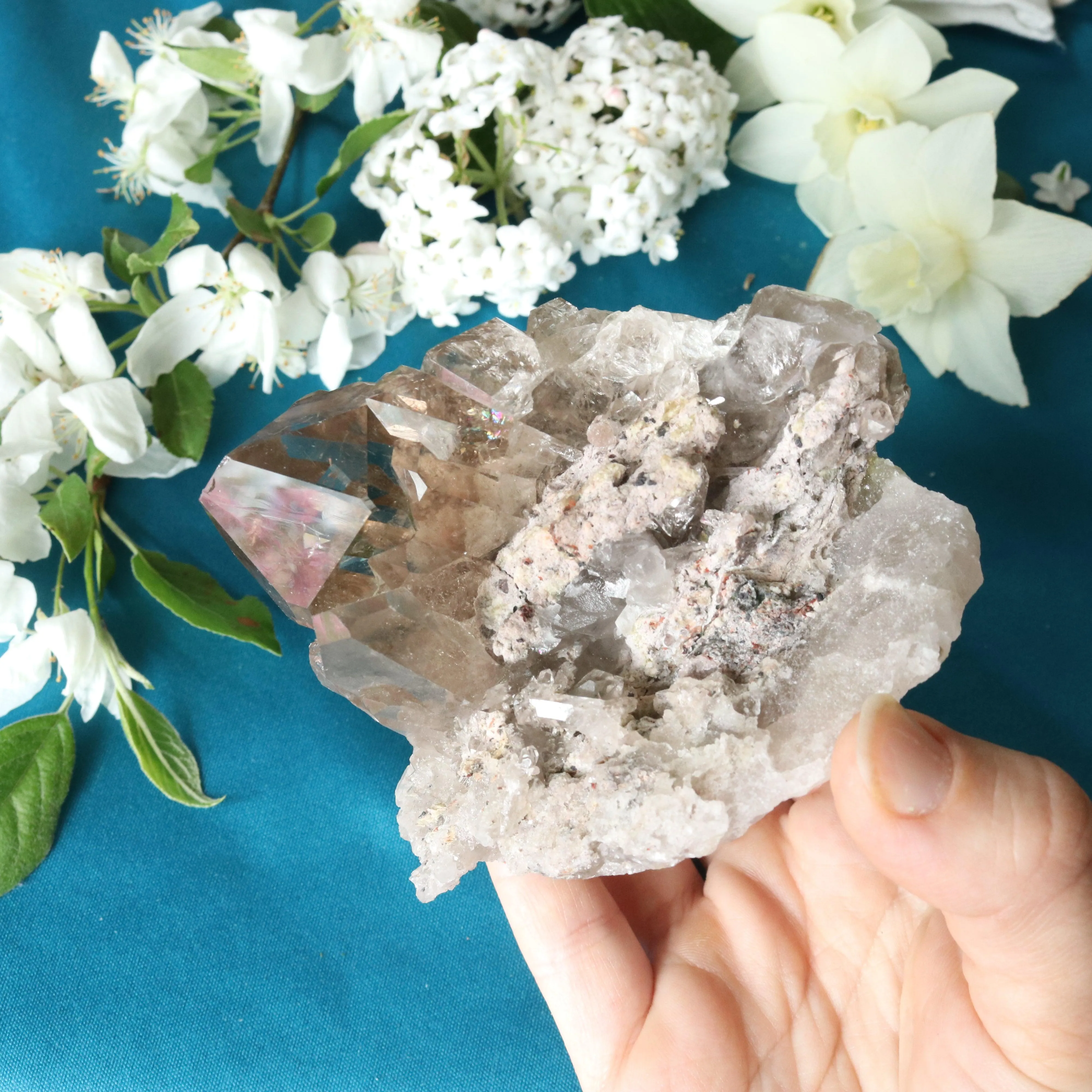 Super Clear Grade A Smoky Quartz Cluster ~ Grounding and Meditative Specimen