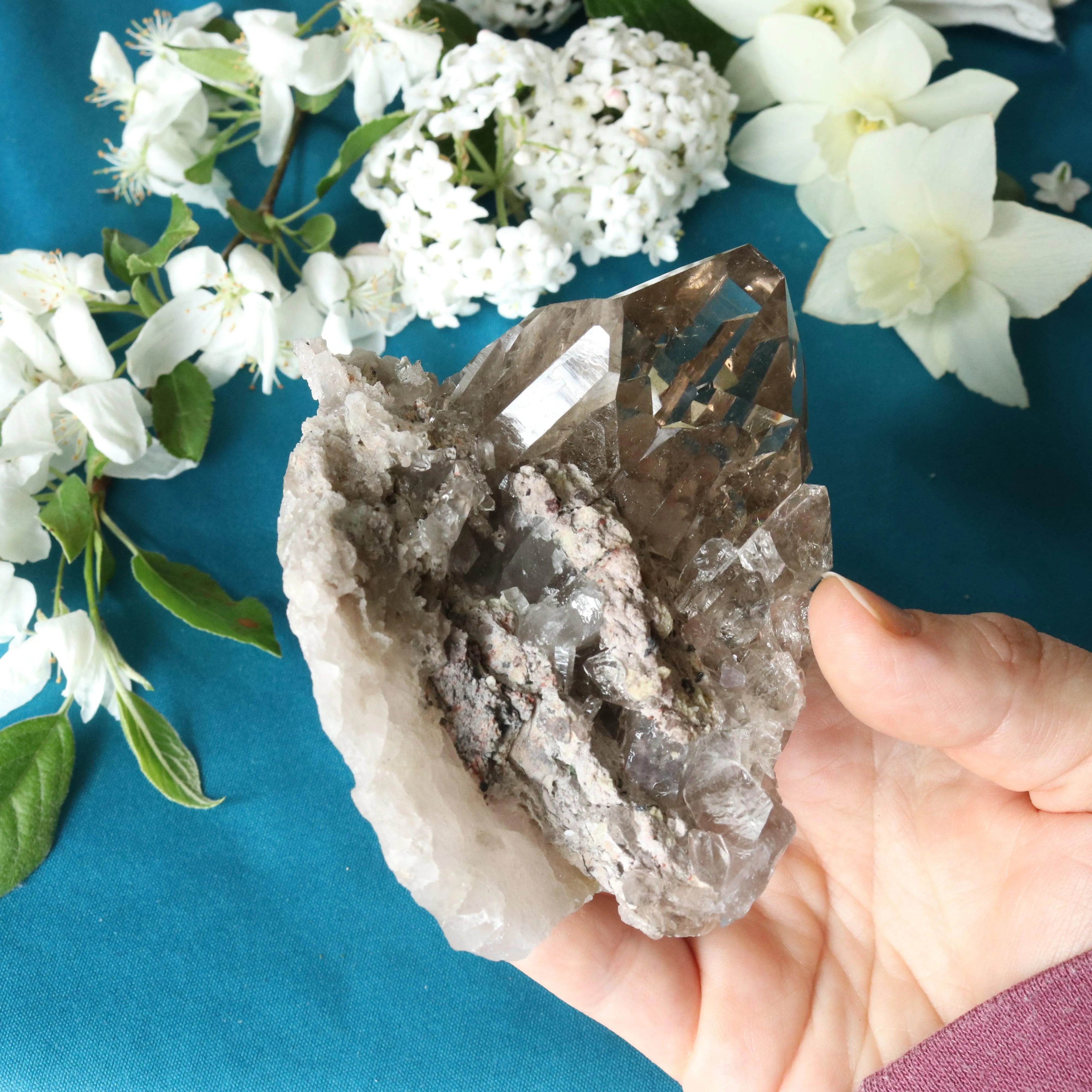 Super Clear Grade A Smoky Quartz Cluster ~ Grounding and Meditative Specimen