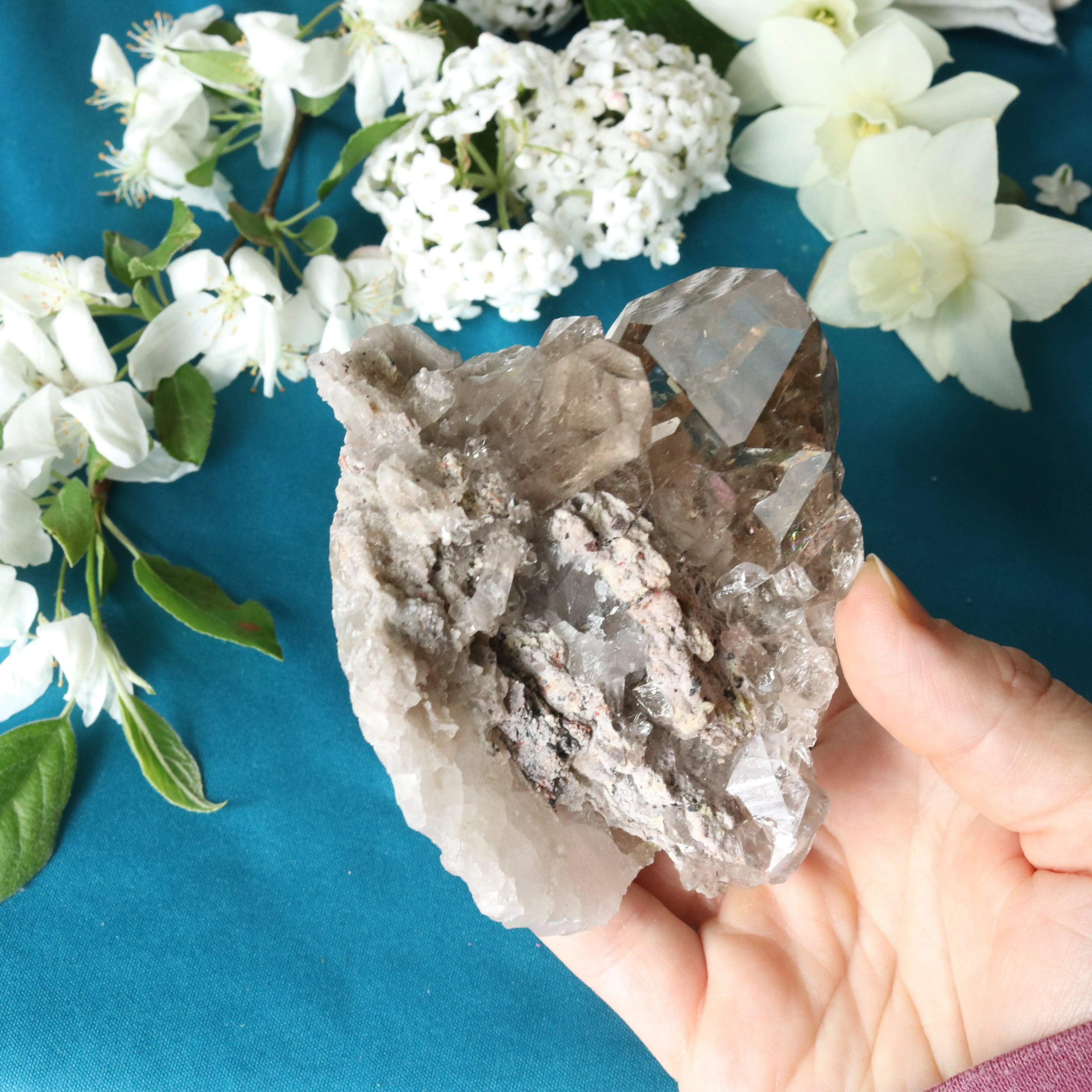 Super Clear Grade A Smoky Quartz Cluster ~ Grounding and Meditative Specimen