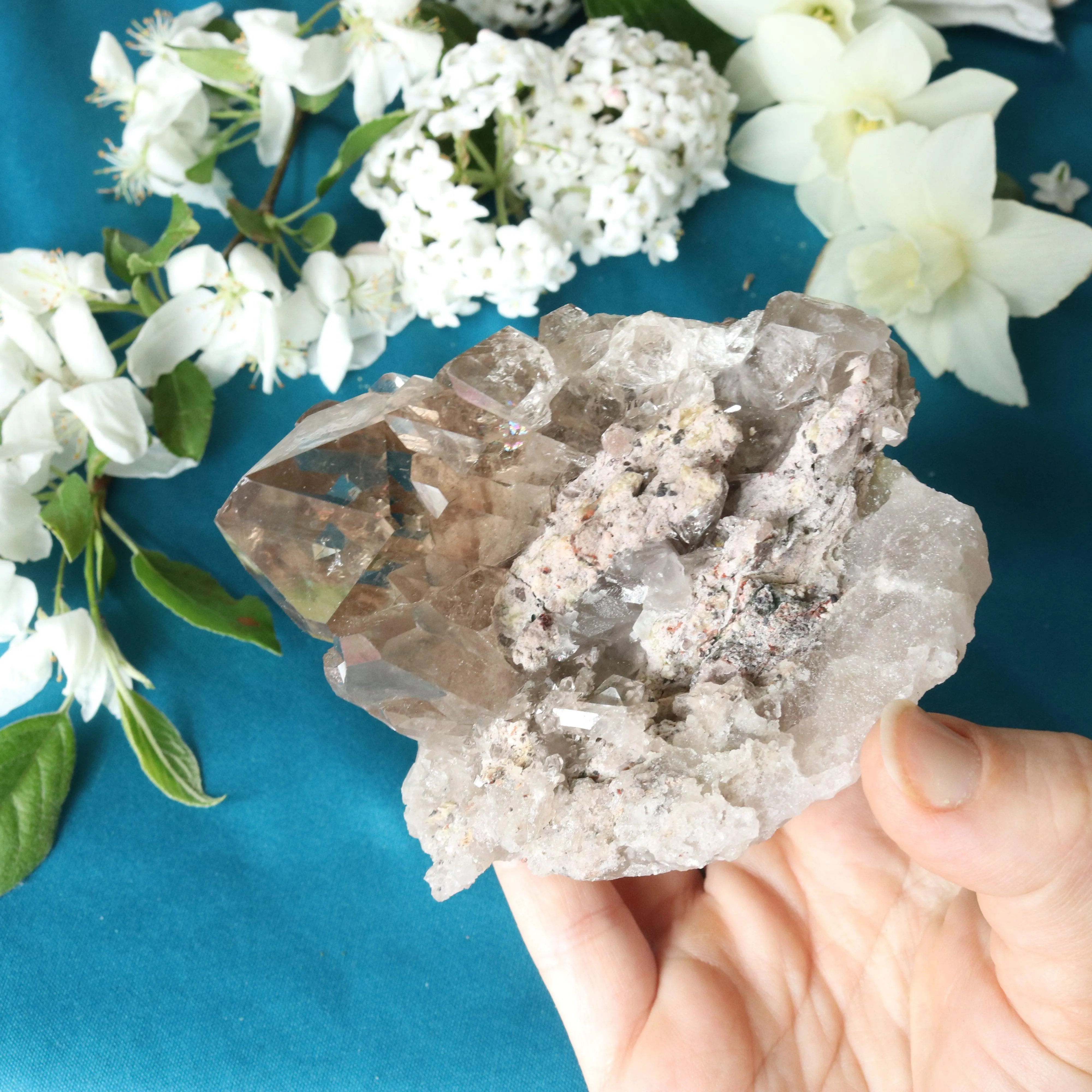 Super Clear Grade A Smoky Quartz Cluster ~ Grounding and Meditative Specimen