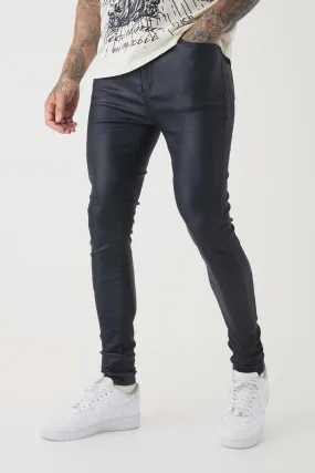 Tall PU Coated Super Skinny Jeans