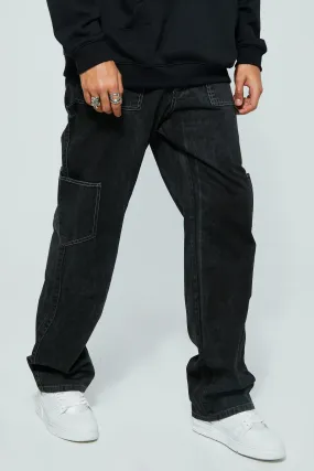 Tall Relaxed Fit Washed Carpenter Cargo Pants