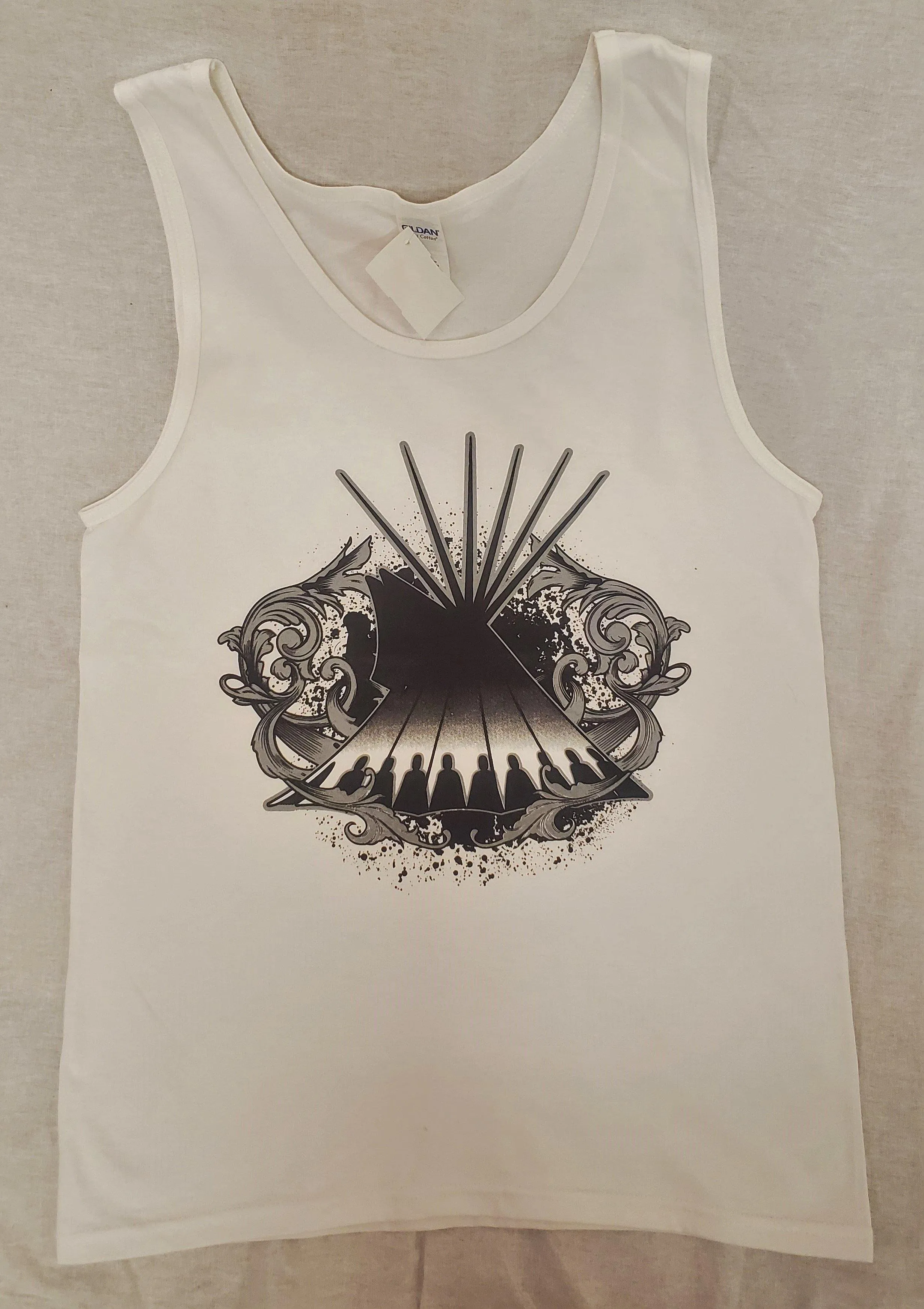 Tepee Swirl Native Themed Tank, White