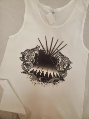 Tepee Swirl Native Themed Tank, White