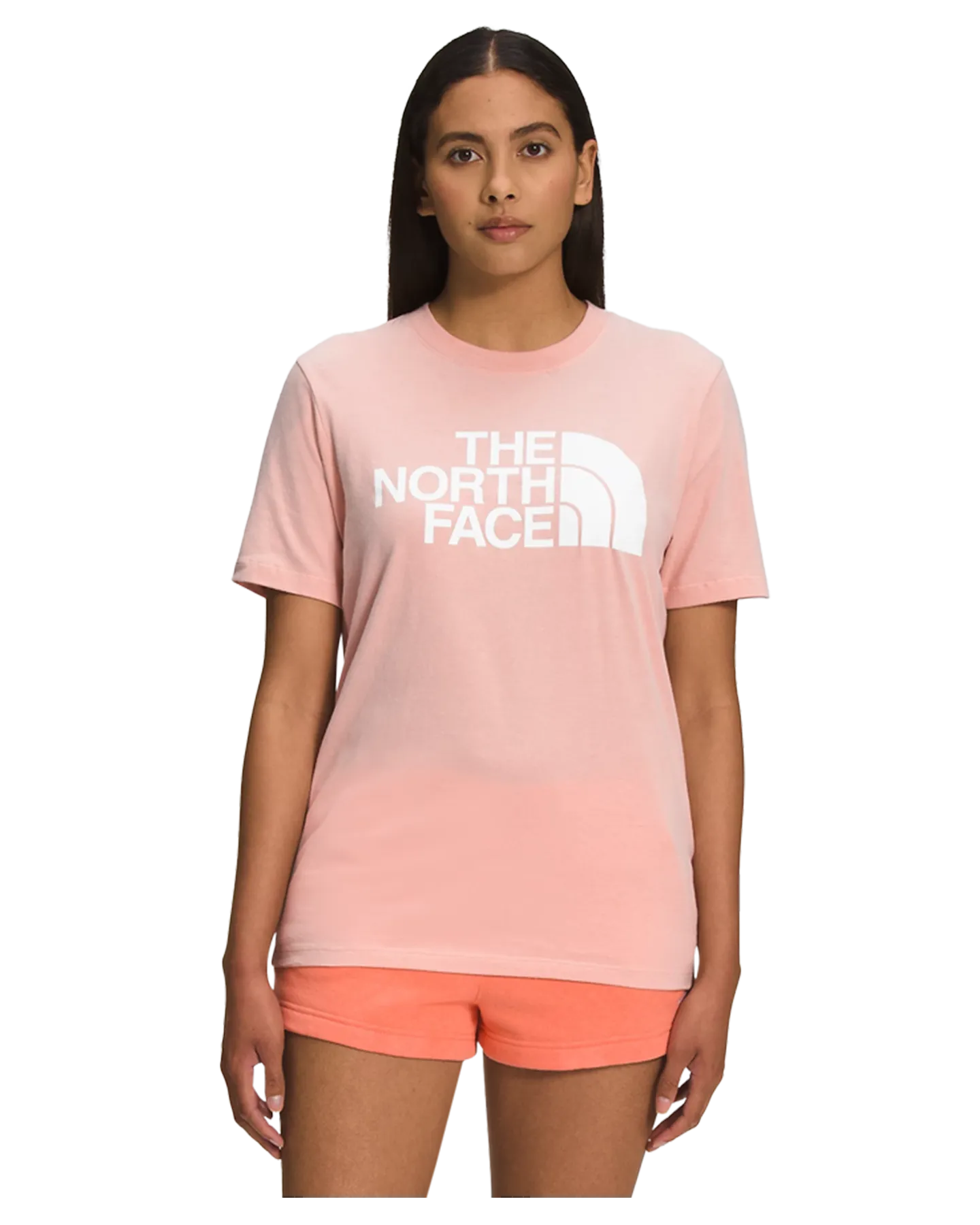 The North Face Women's S / S Half Dome Cotton Tee - Evening Sand Pink / TNF White