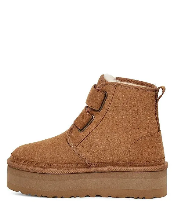 UGG Neumel Platform Suede Strap Booties