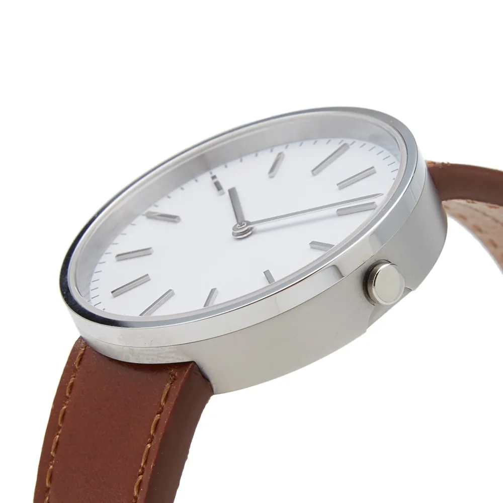 Uniform Wares M37 WristwatchPolished Steel & Tan Cordovan