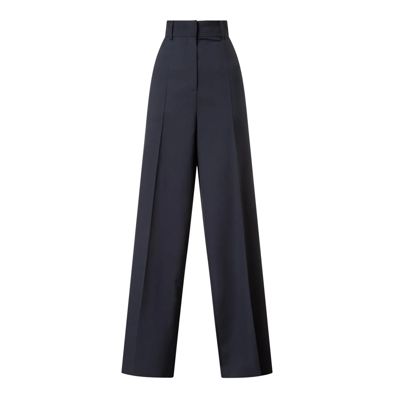 VALENTINO High-Rise Wide Leg Trousers - Navy