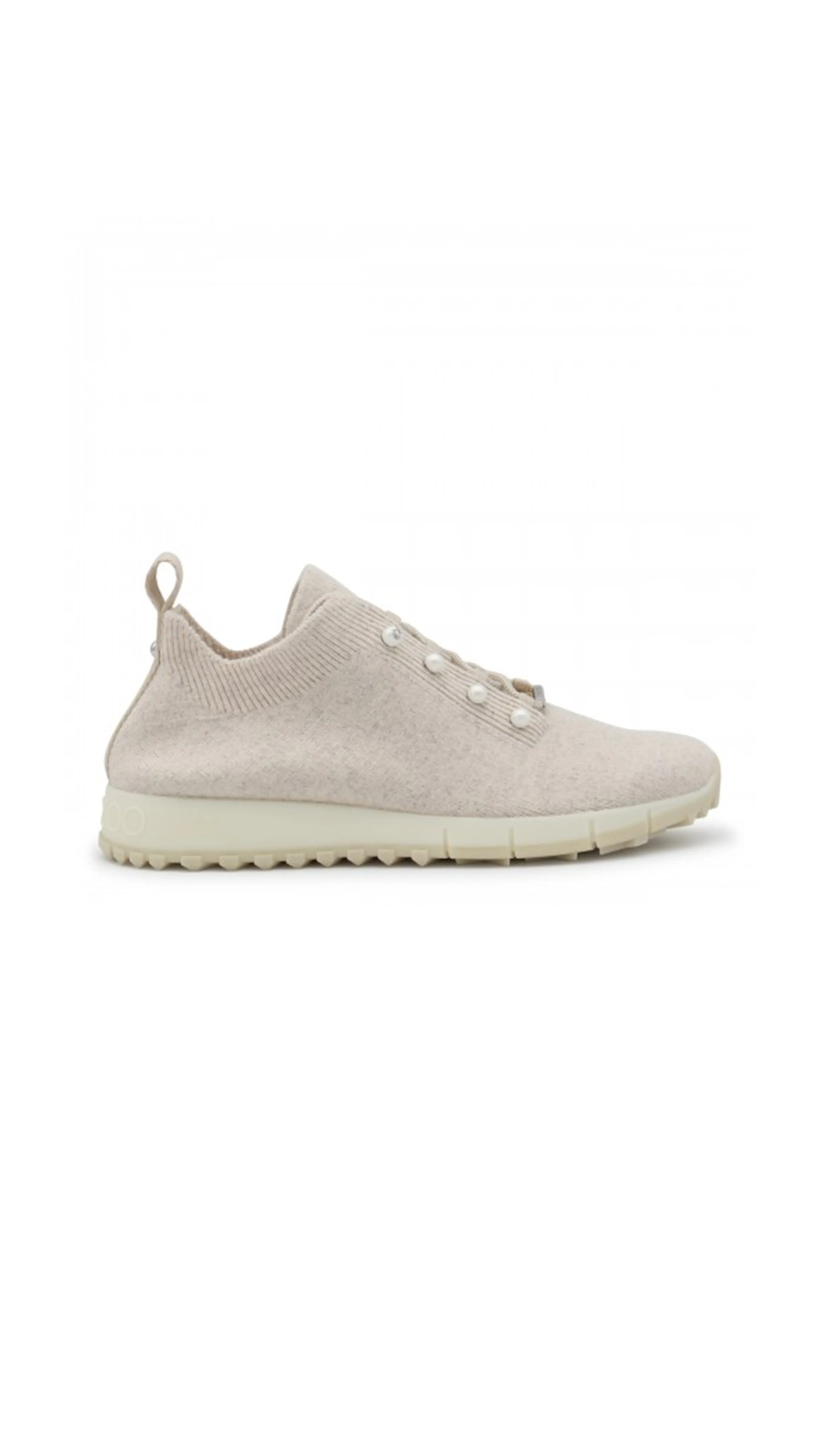 Veles Knit Sneakers with Pearls - Stone