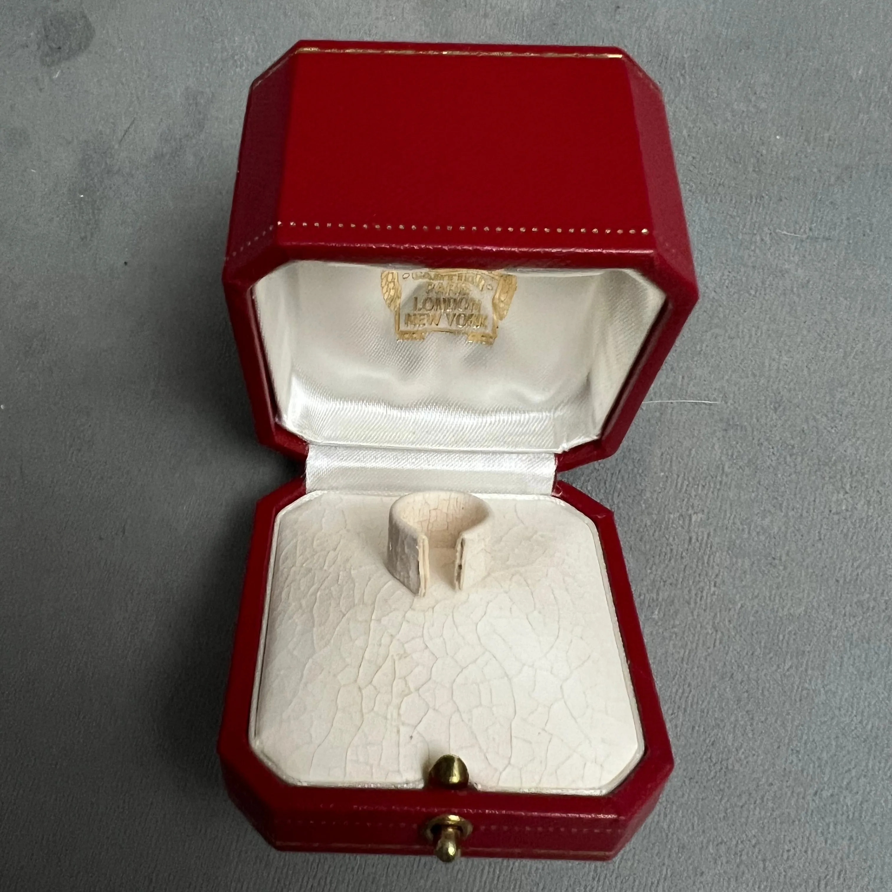 Vintage CARTIER Ring Box + Outer Box 2.60x2.50x2.10 inches