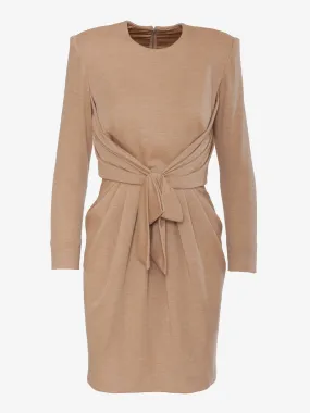 Vintage dress in beige wool