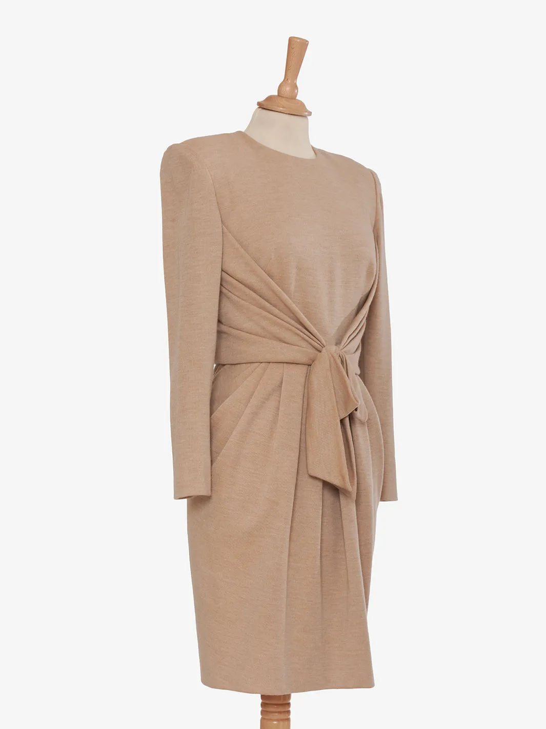 Vintage dress in beige wool