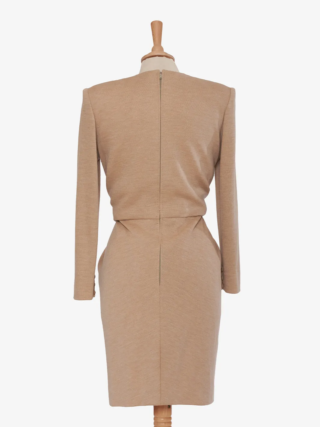 Vintage dress in beige wool