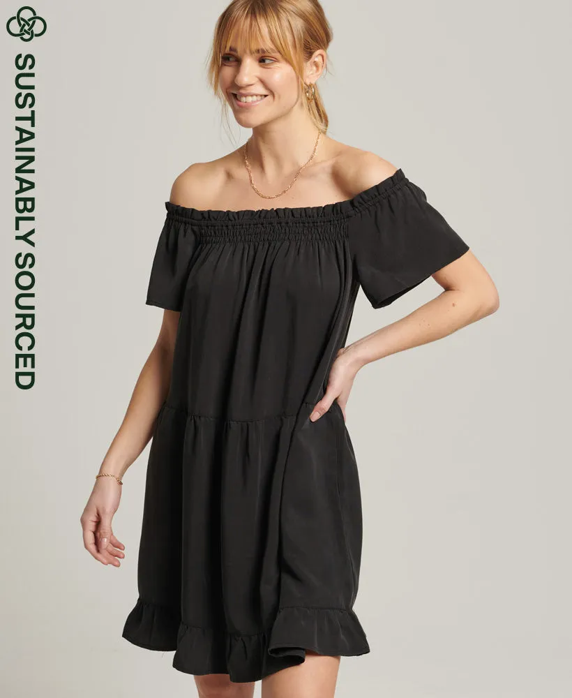 Vintage Off Shoulder Dress | Black