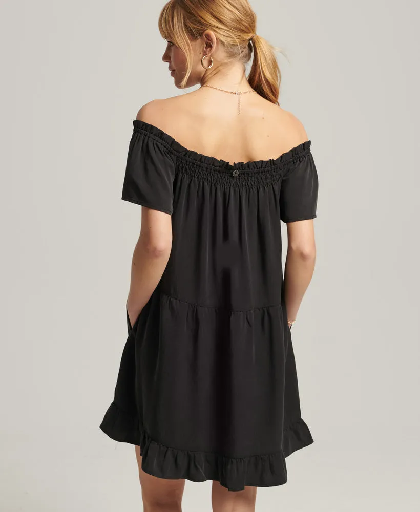 Vintage Off Shoulder Dress | Black