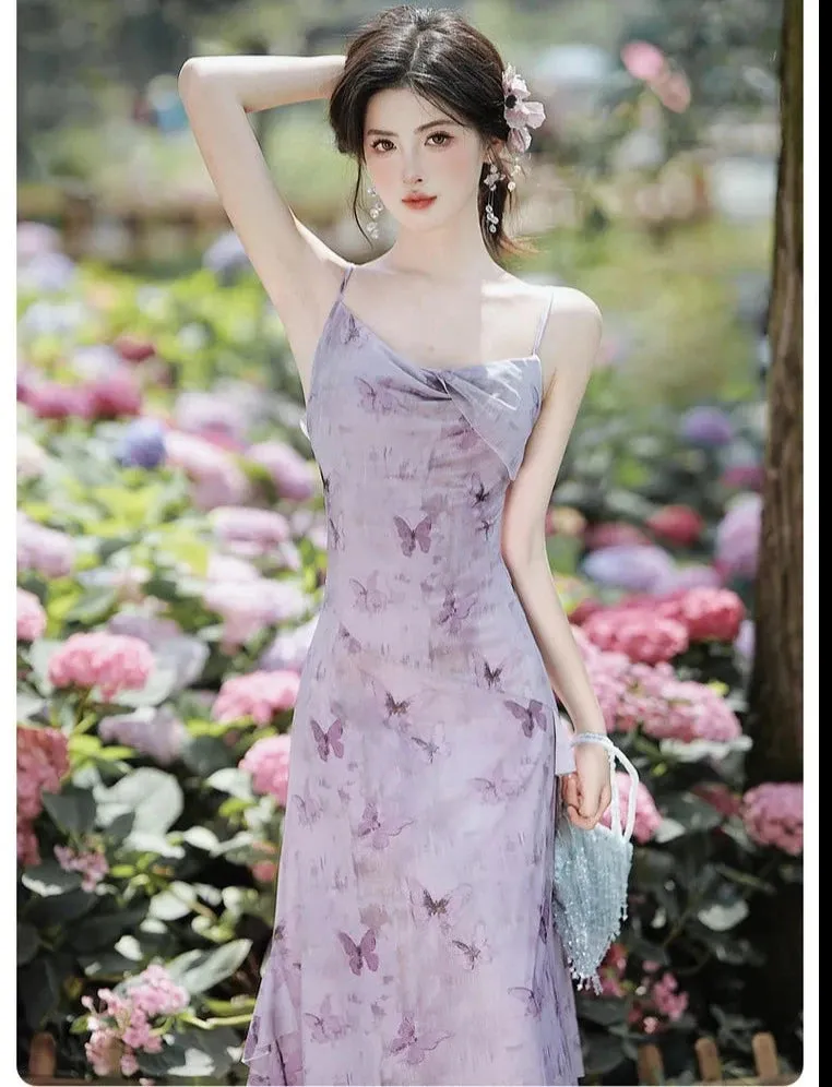 Violet Butterfly Ethereal Fairycore Dress