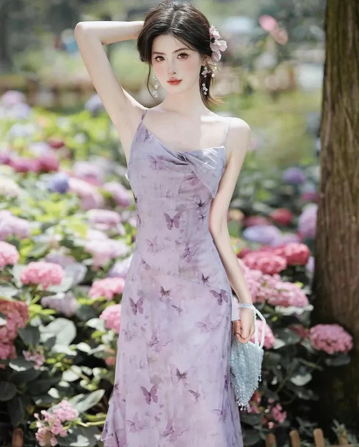 Violet Butterfly Ethereal Fairycore Dress