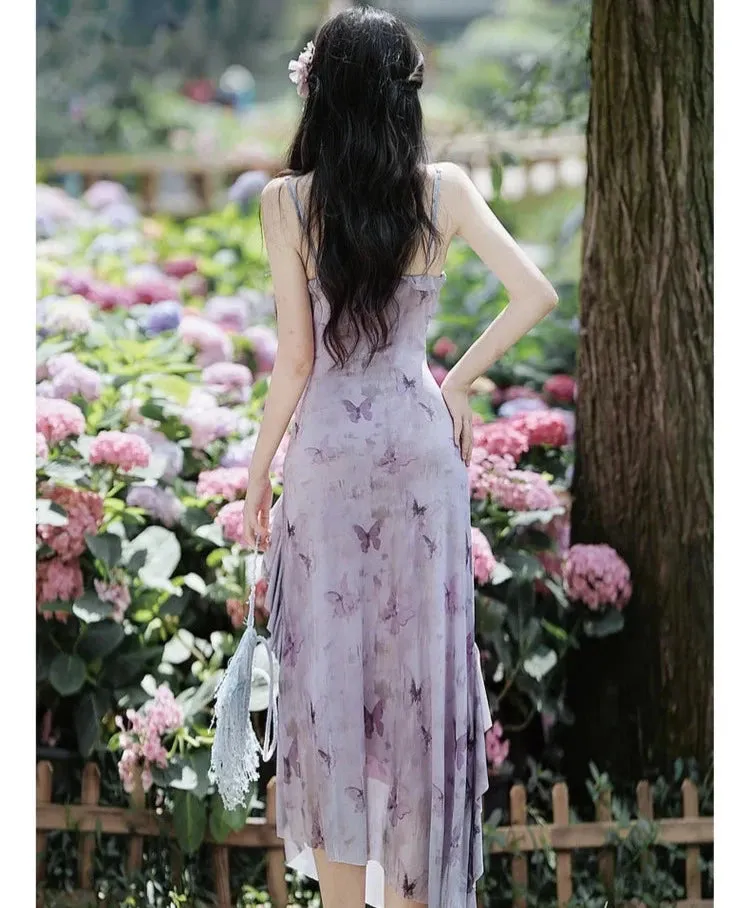 Violet Butterfly Ethereal Fairycore Dress