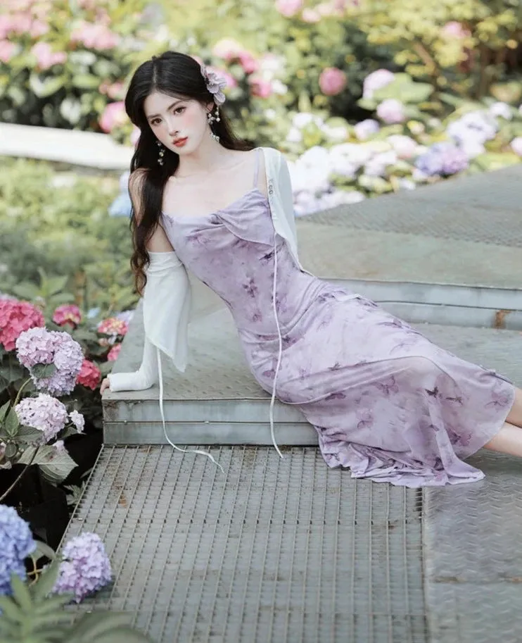 Violet Butterfly Ethereal Fairycore Dress