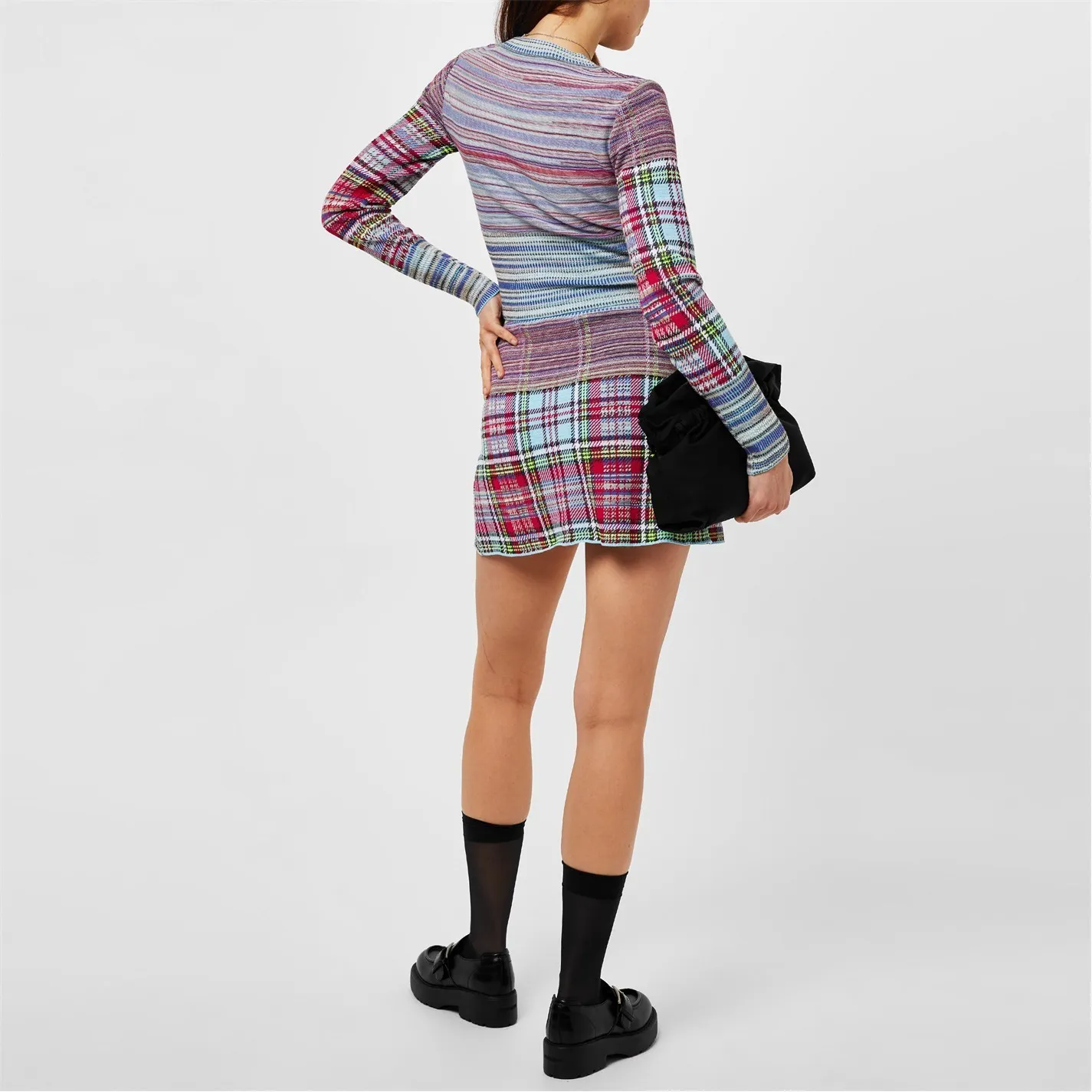 Vivienne Westwood  |Tartan Rib Long Sleeves Cotton Elegant Style Cardigans