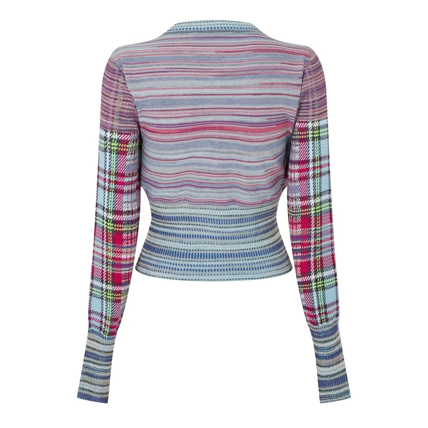 Vivienne Westwood  |Tartan Rib Long Sleeves Cotton Elegant Style Cardigans