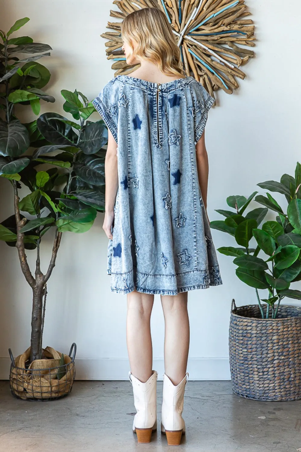 Washed Star Patch Dress