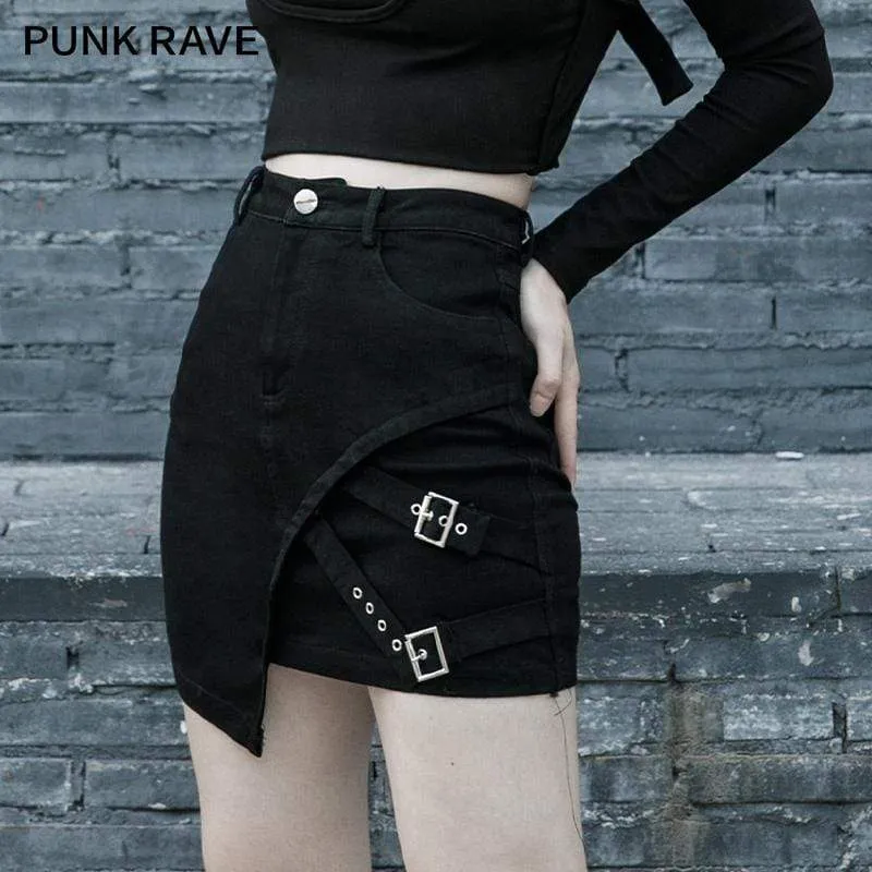 Women's Gothic Irregular Skirts With Chains