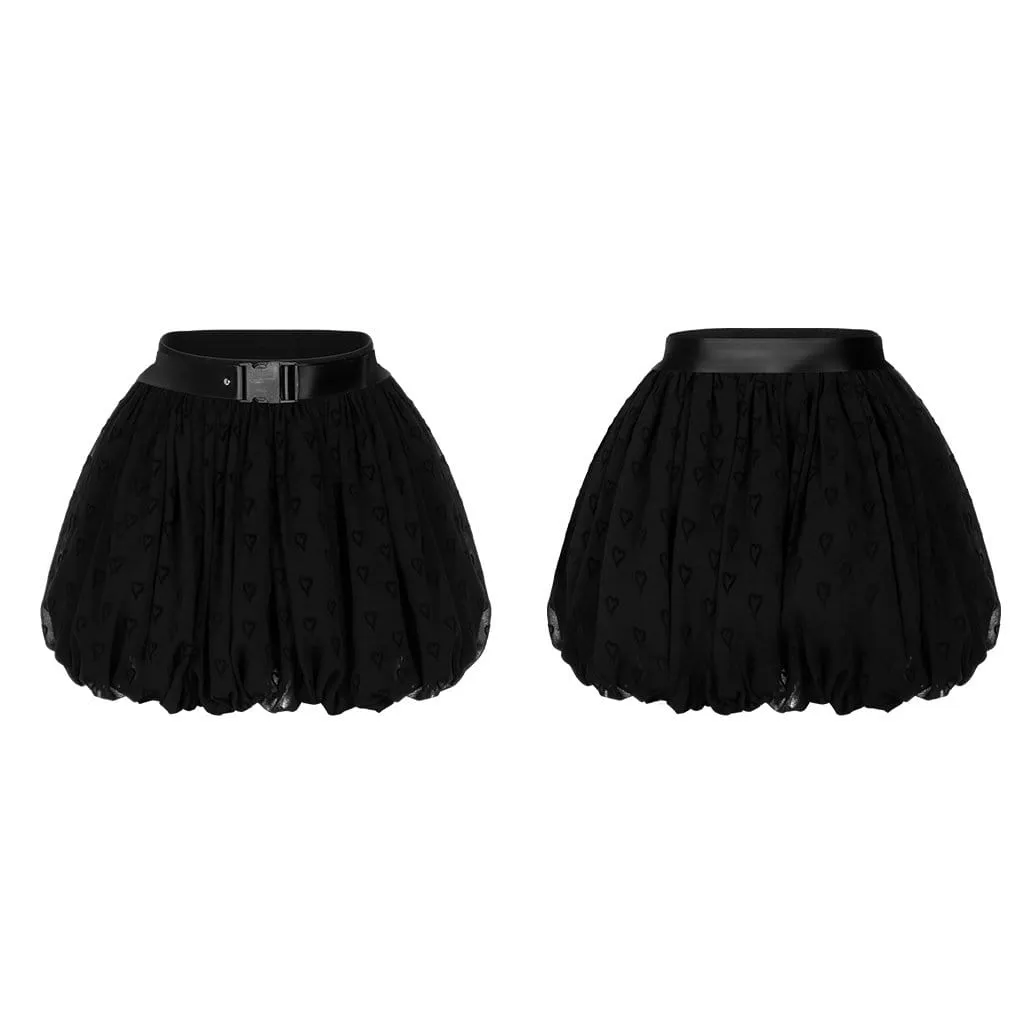 Women's Grunge Love Heart Bubble Mini Skirts