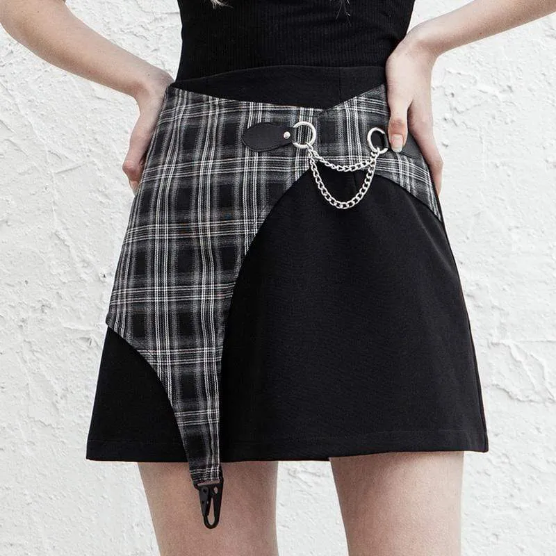 Women's Irregular Plaid Mini Skirts