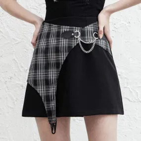 Women's Irregular Plaid Mini Skirts