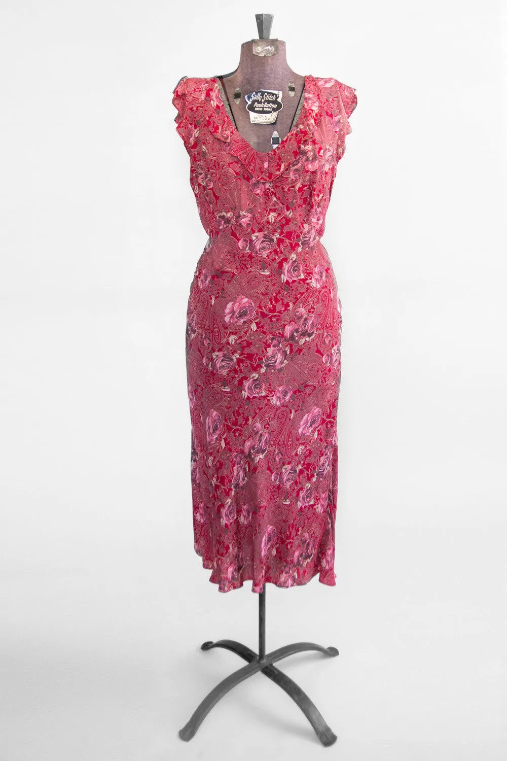 Women’s Vintage Red Floral Dress