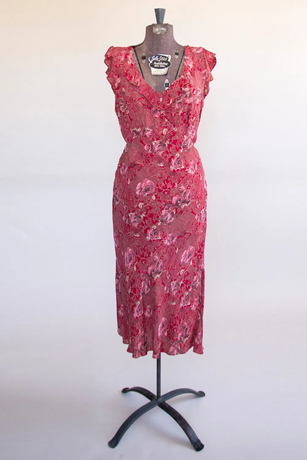 Women’s Vintage Red Floral Dress