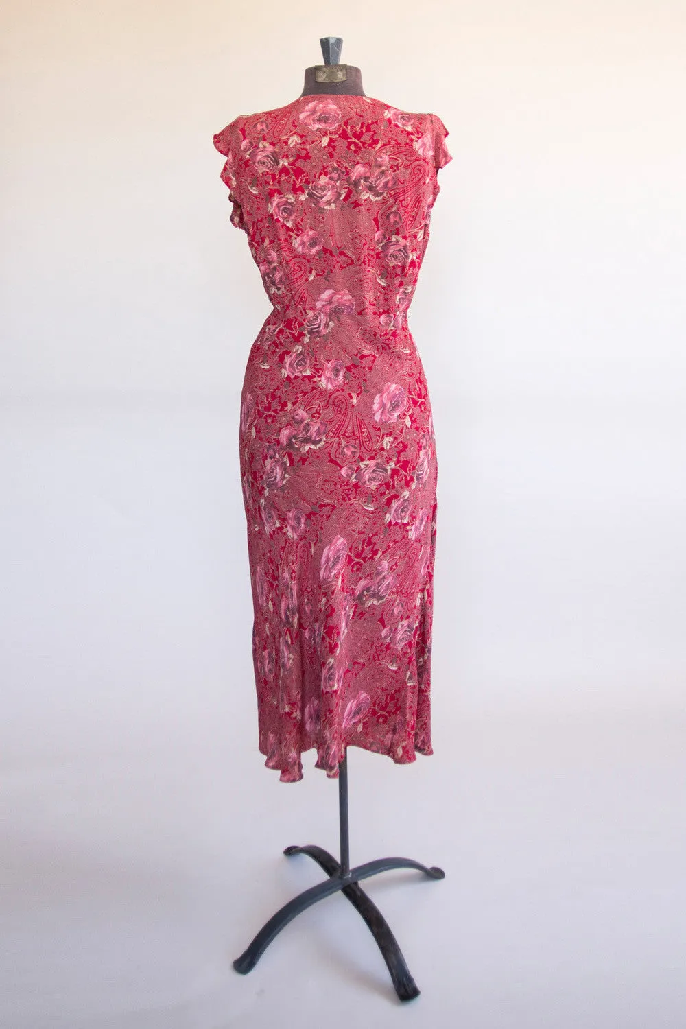 Women’s Vintage Red Floral Dress